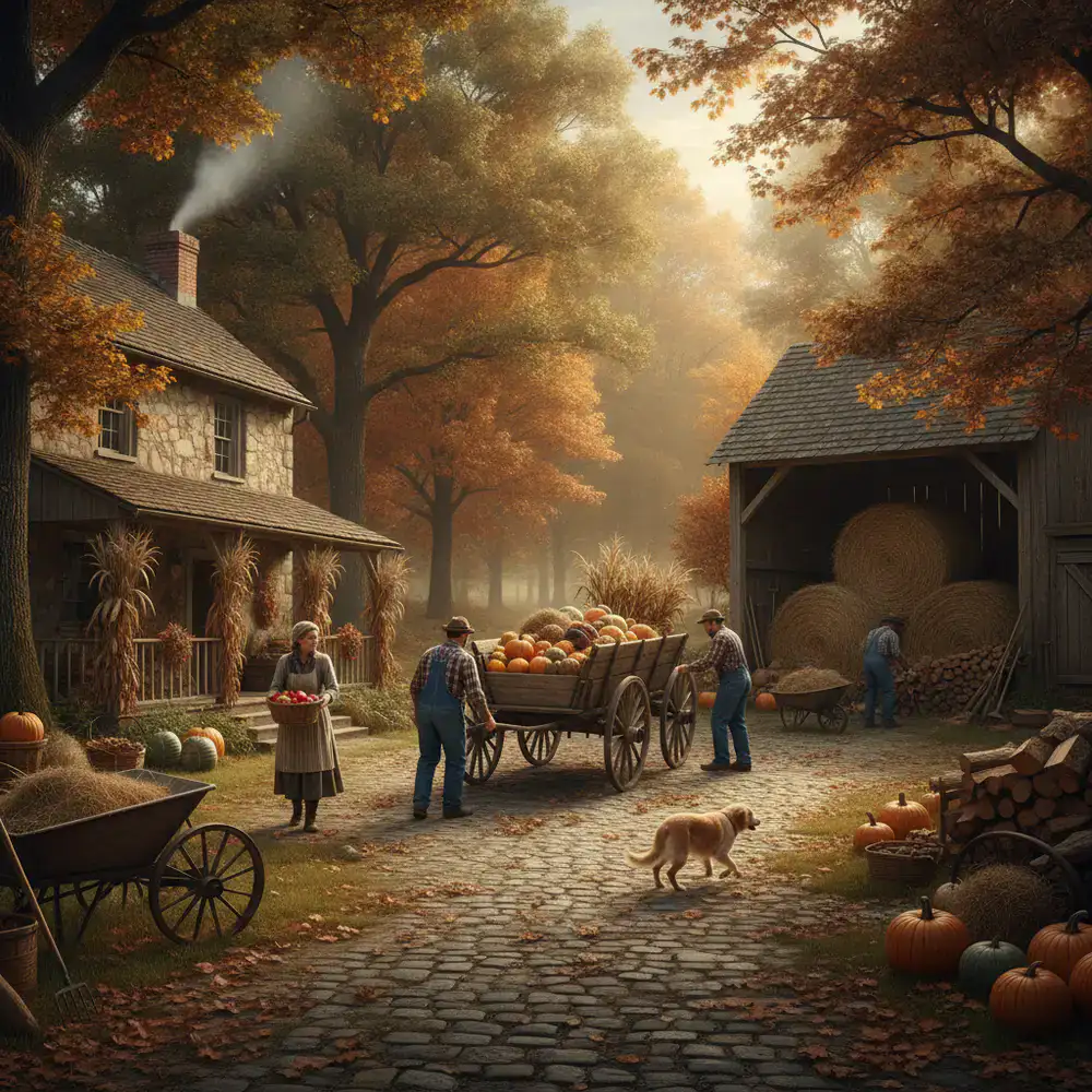 Herbstliche Vorbereitungen auf dem Hof